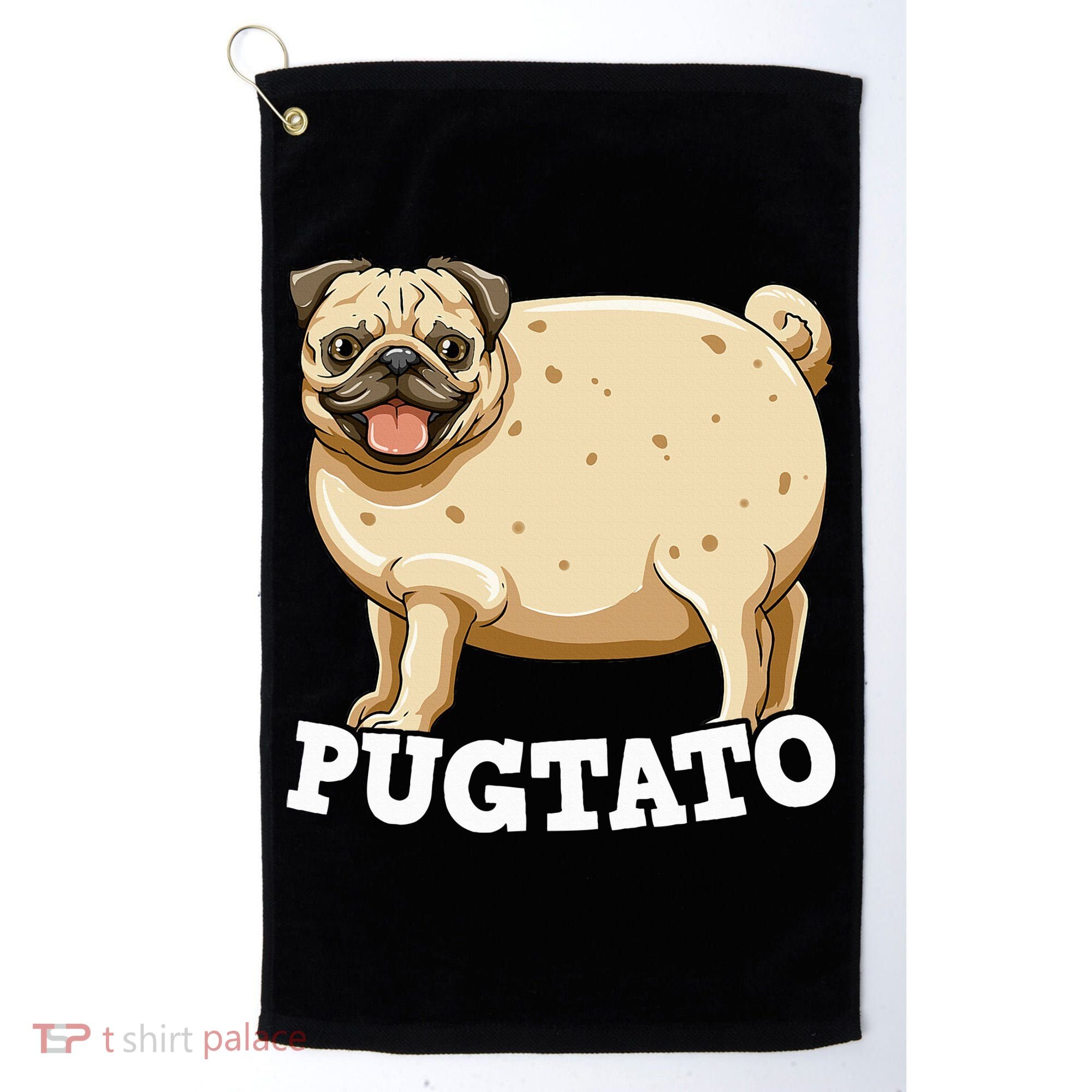 Pugtato Pug Potato Pug Lovers Golf Towel