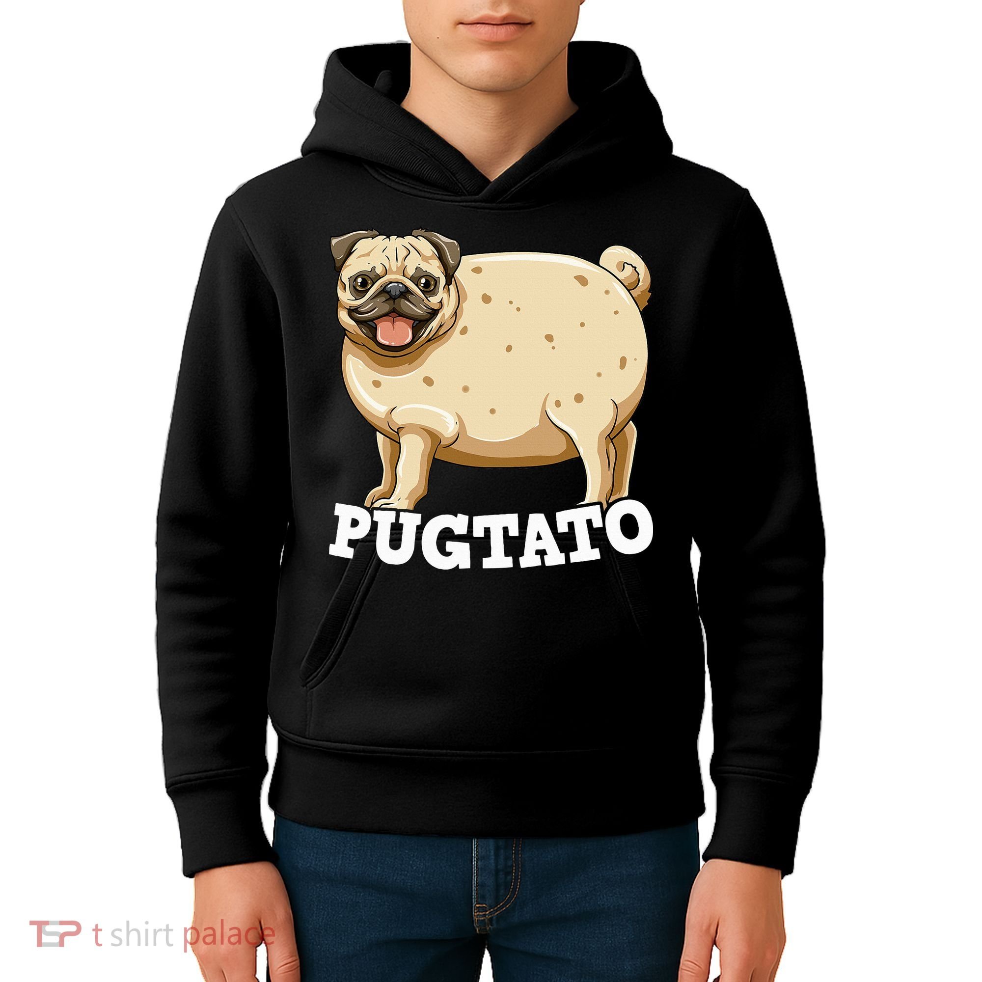 Pugtato Pug Potato Pug Lovers Kids Hoodie