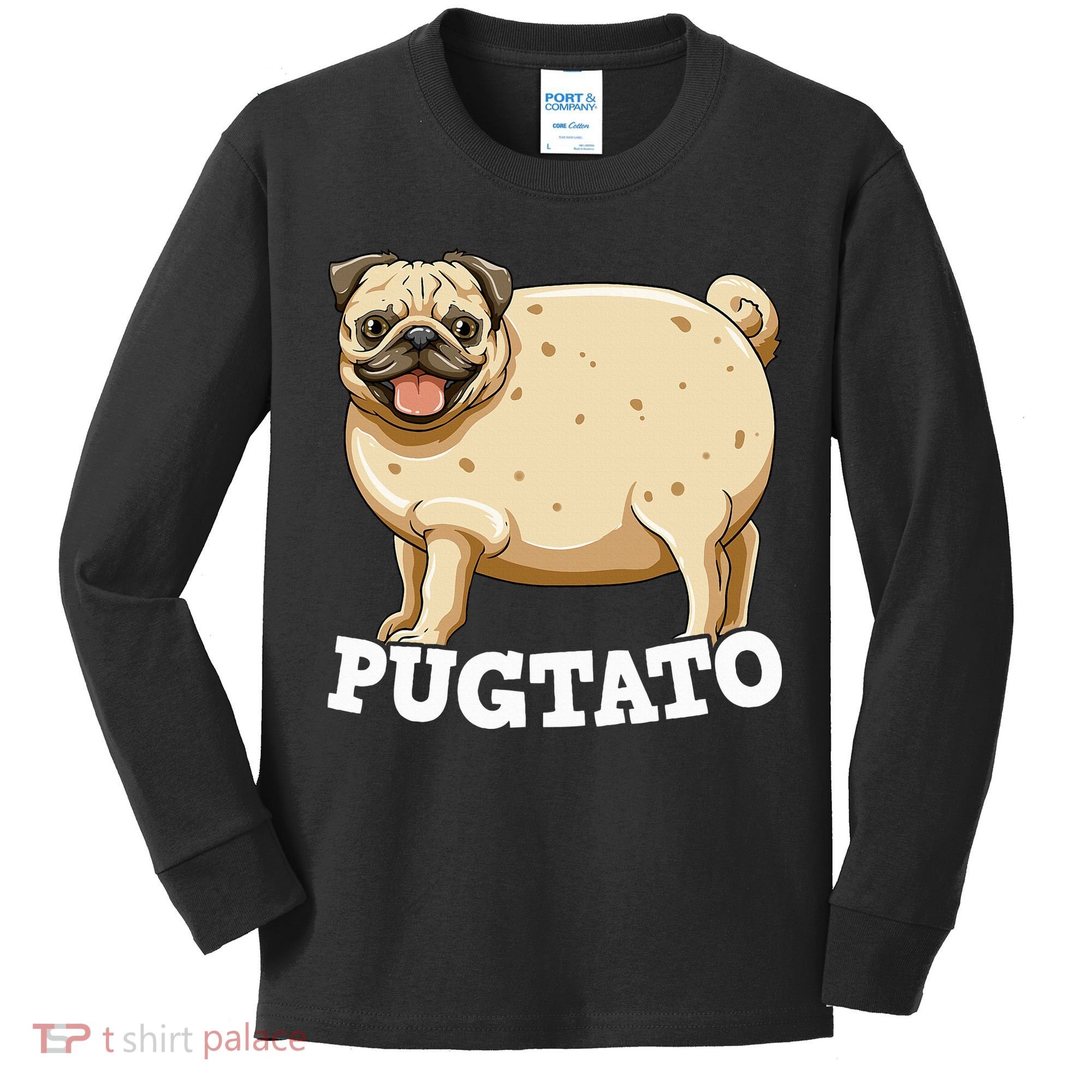 Pugtato Pug Potato Pug Lovers Kids Long Sleeve Shirt
