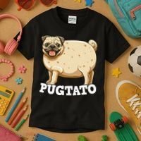 Pugtato Pug Potato Pug Lovers Kids T-Shirt thumb 3