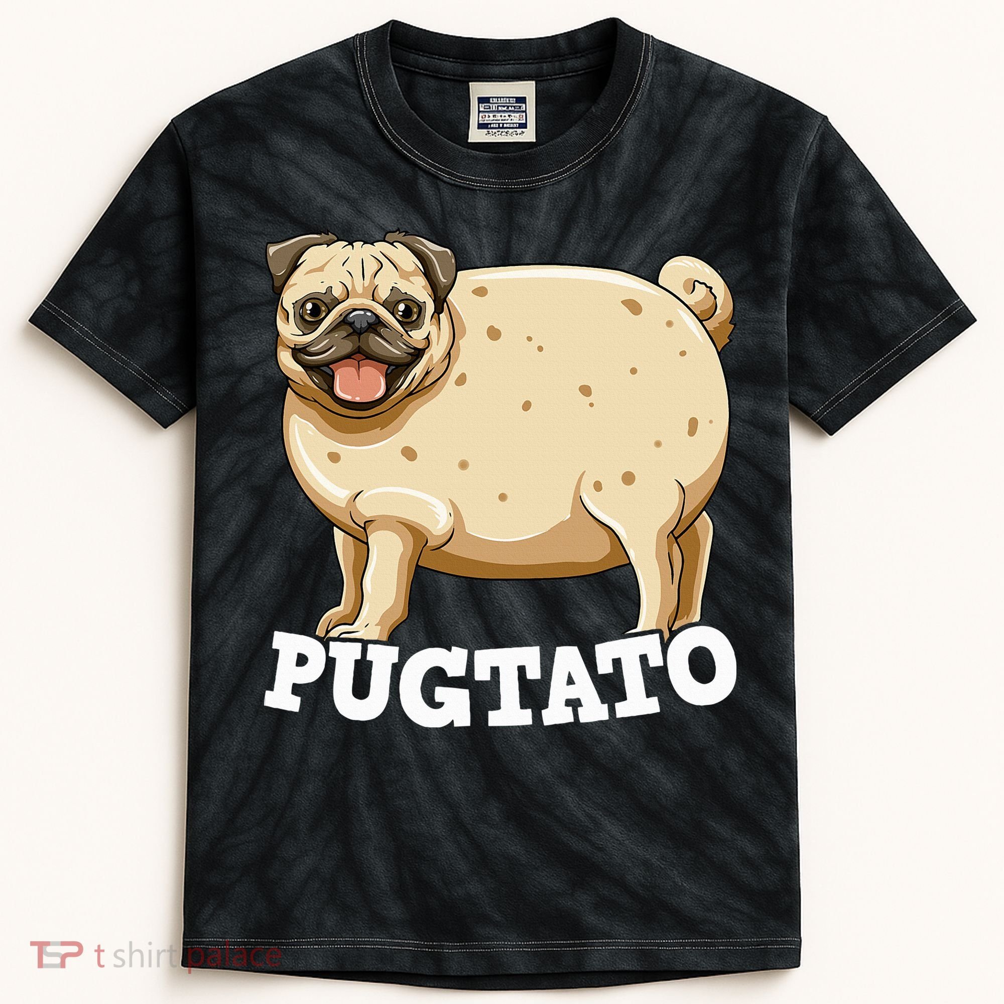 Pugtato Pug Potato Pug Lovers Kids Tie-Dye T-Shirt
