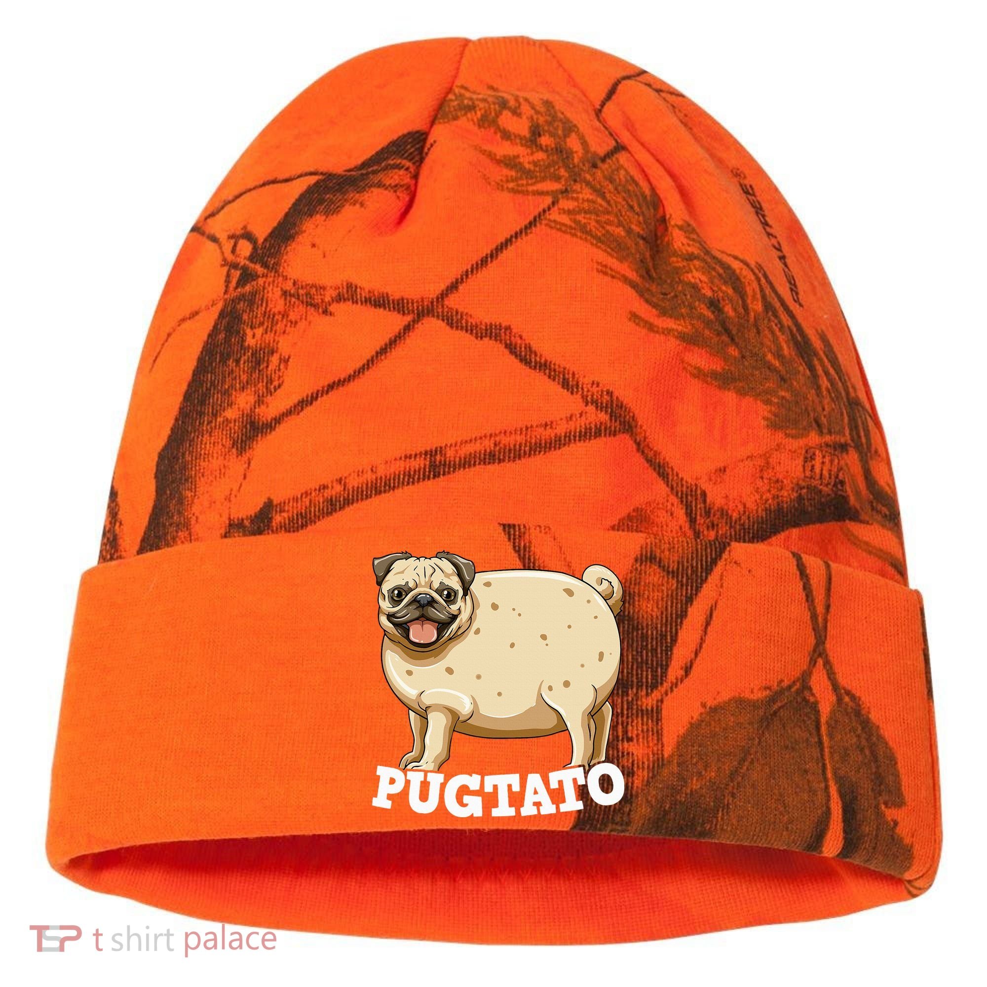 Pugtato Pug Potato Pug Lovers Kati Licensed 12" Camo Cuffed Beanie