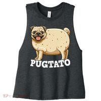Pugtato Pug Potato Pug Lovers Women's Racerback Cropped Tank thumb 0