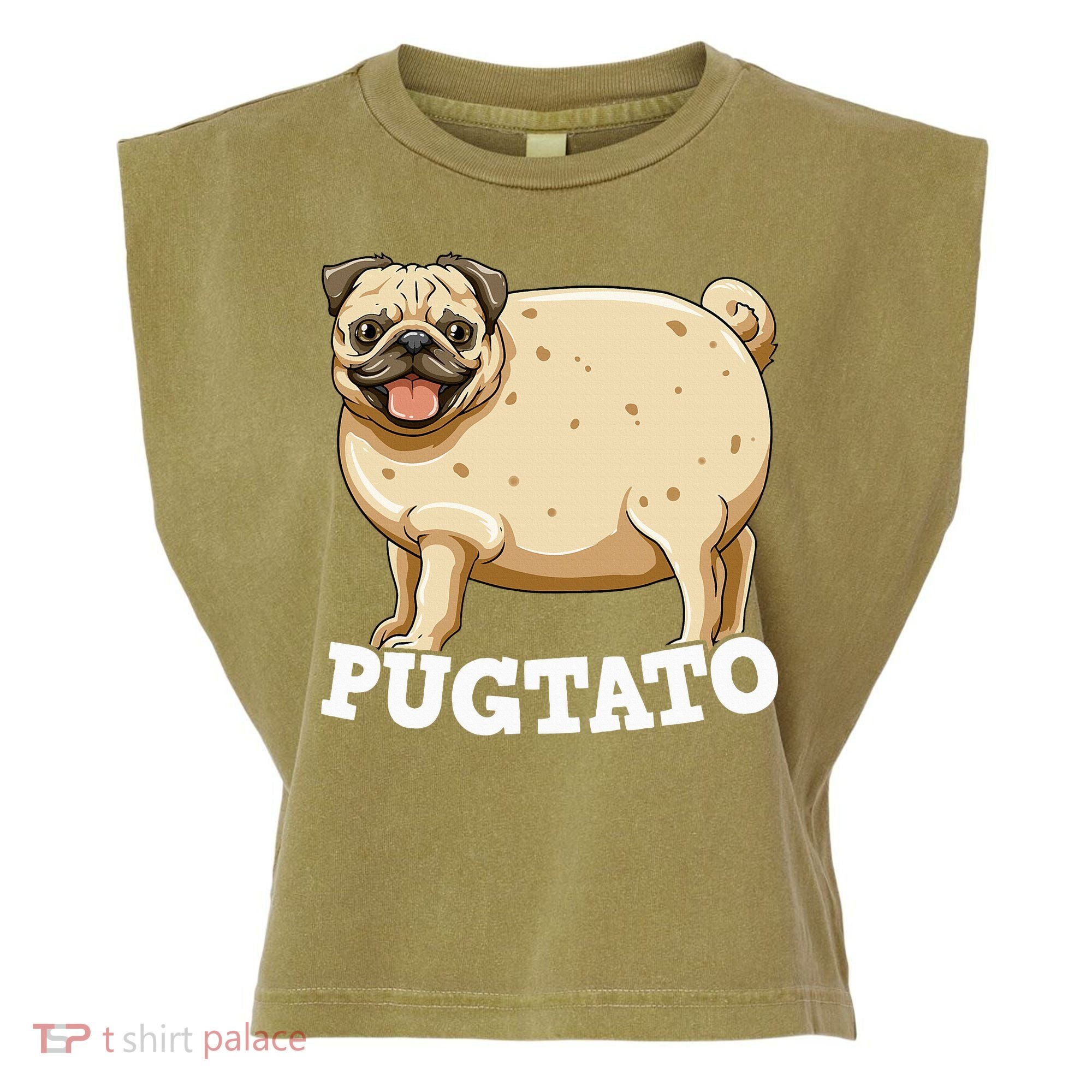 Pugtato Pug Potato Pug Lovers Garment-Dyed Women's Muscle Tee