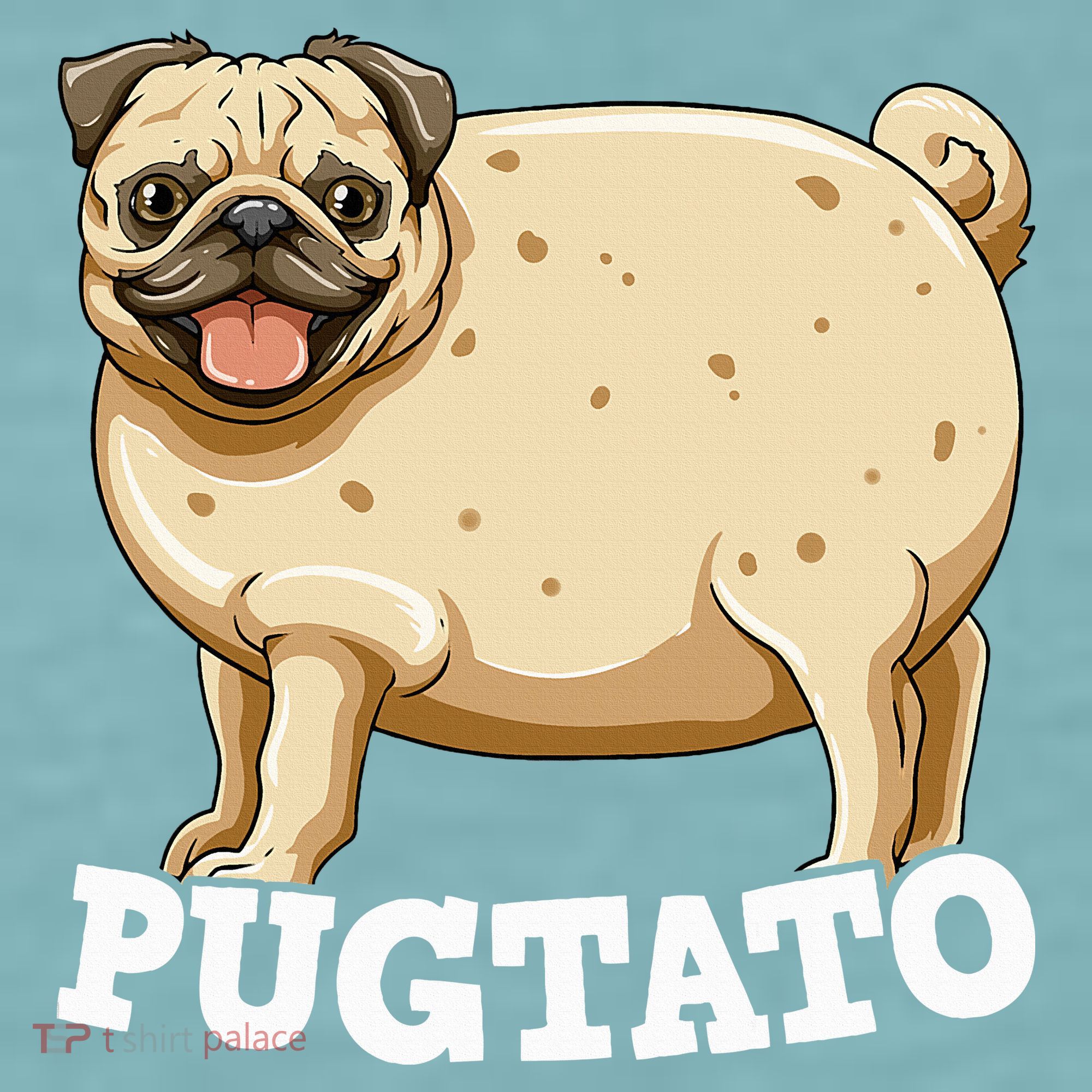 Pugtato Pug Potato Pug Lovers Sueded Cloud Jersey T-Shirt