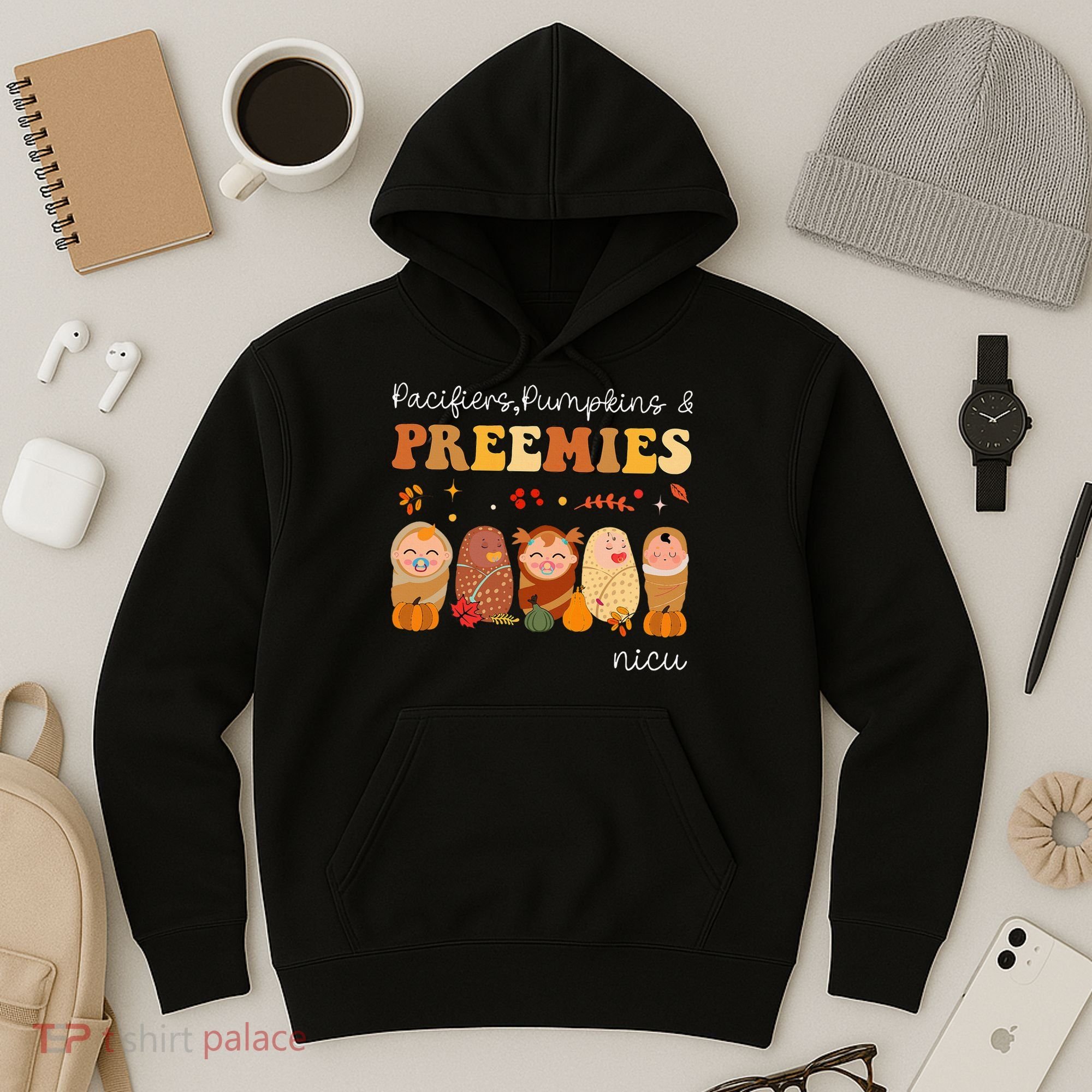Pacifiers Pumpkins & Preemies Neonatal Nicu Nurse Halloween Hoodie
