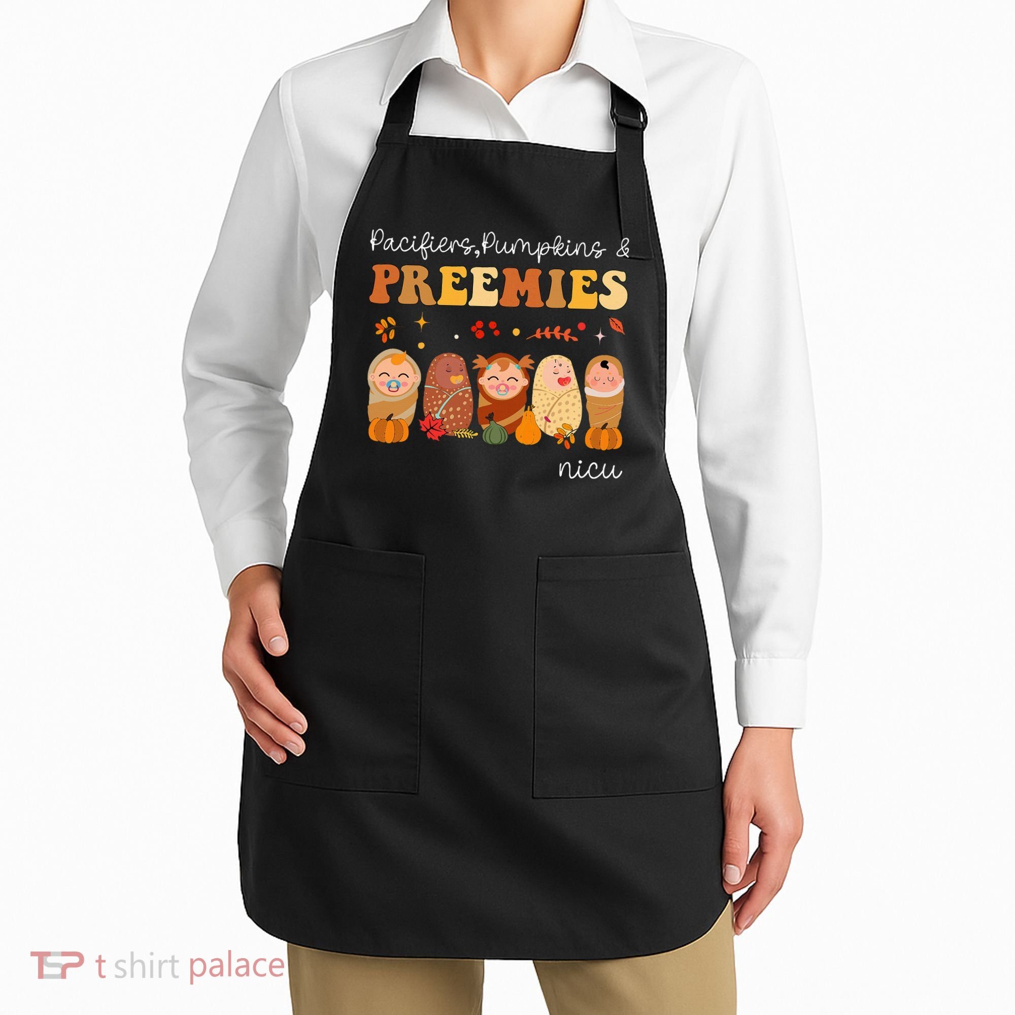 Pacifiers Pumpkins & Preemies Neonatal Nicu Nurse Halloween Apron