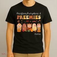 Pacifiers Pumpkins & Preemies Neonatal Nicu Nurse Halloween T-Shirt thumb 3