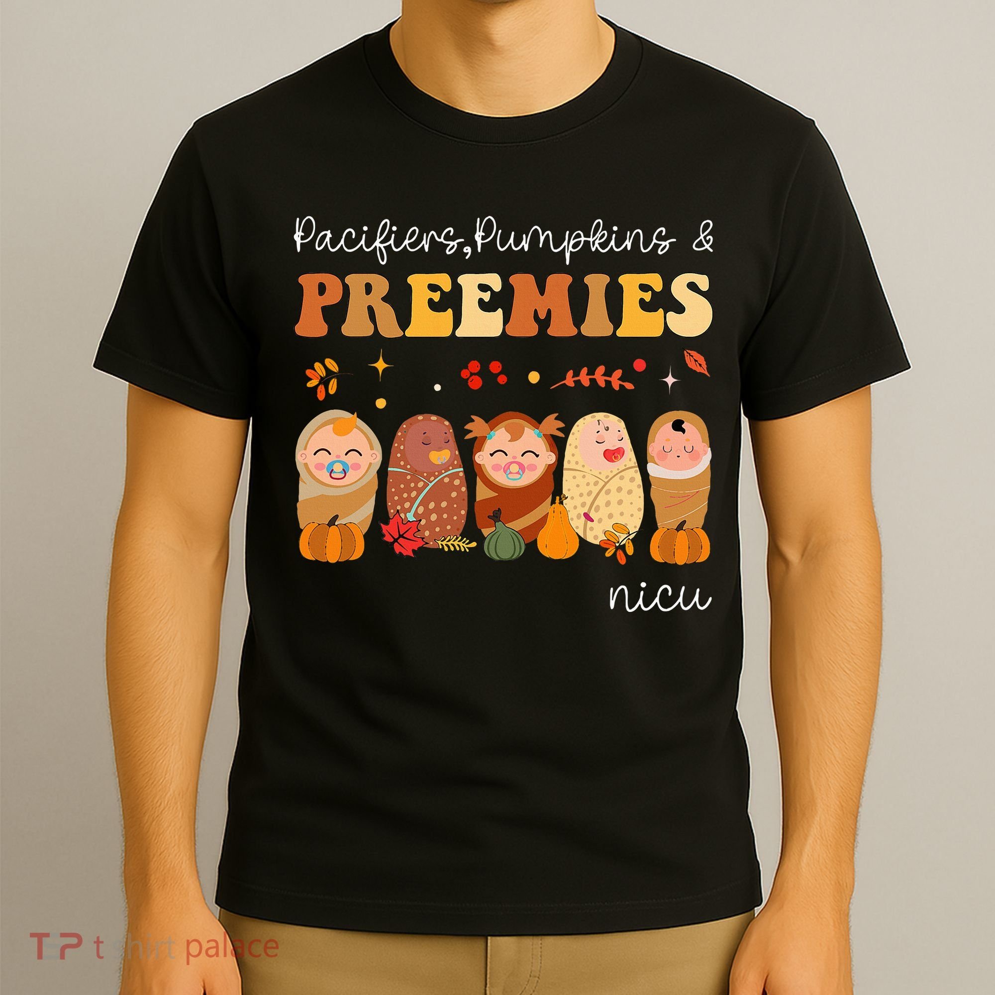 Pacifiers Pumpkins & Preemies Neonatal Nicu Nurse Halloween T-Shirt