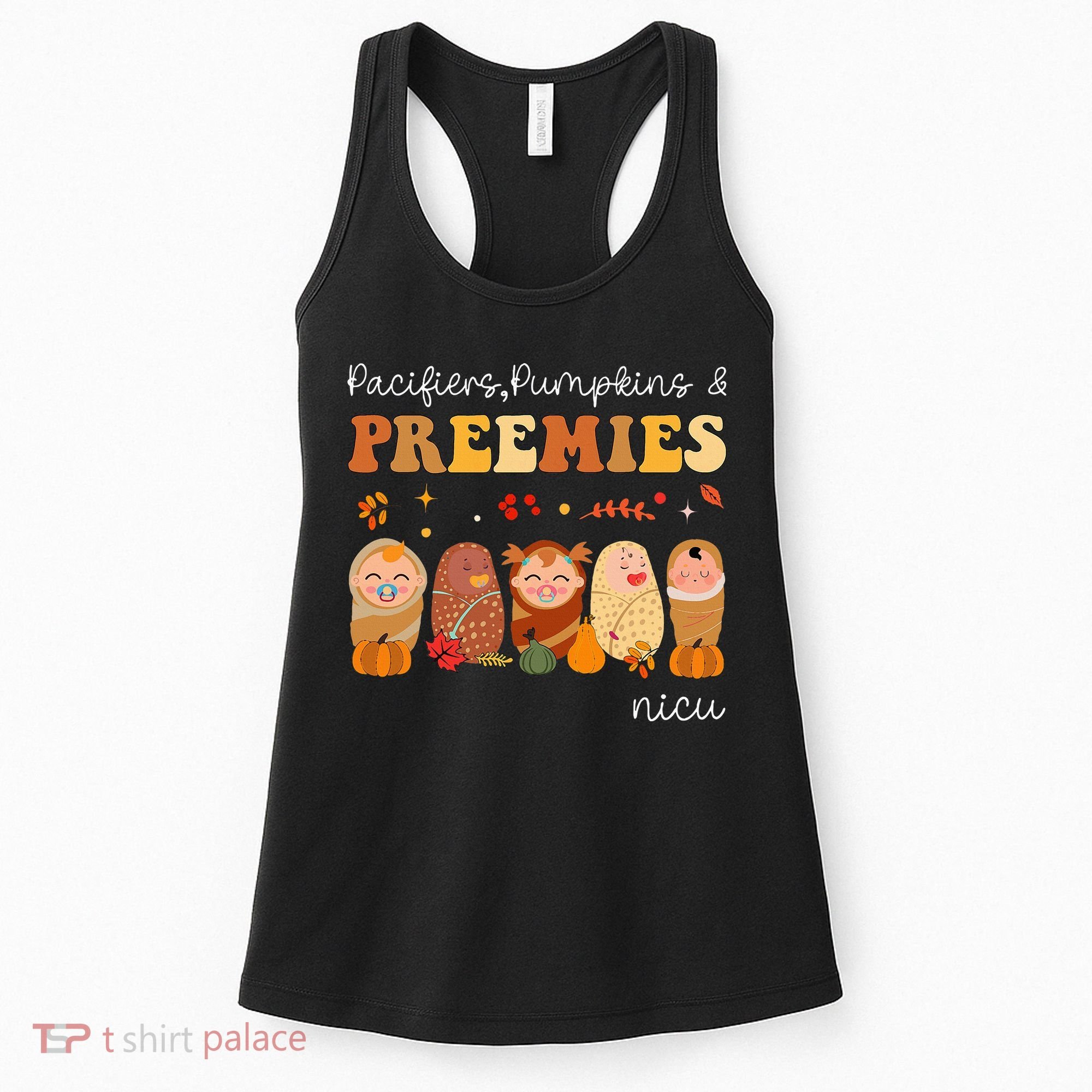 Pacifiers Pumpkins & Preemies Neonatal Nicu Nurse Halloween Women's Tank Top