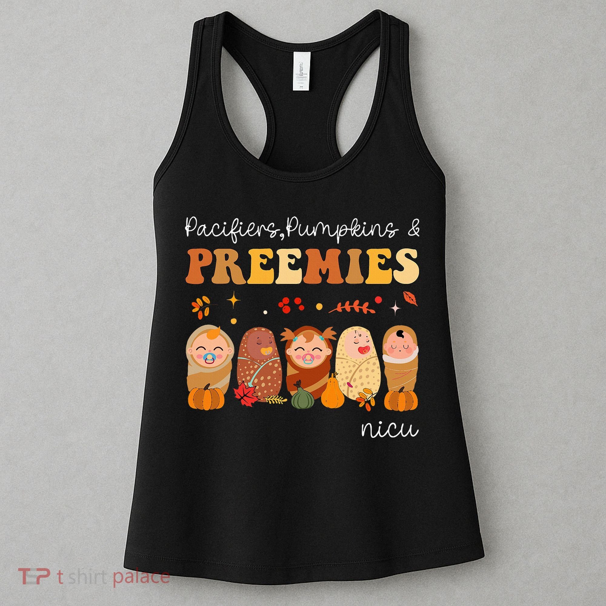Pacifiers Pumpkins & Preemies Neonatal Nicu Nurse Halloween Women's Tank Top