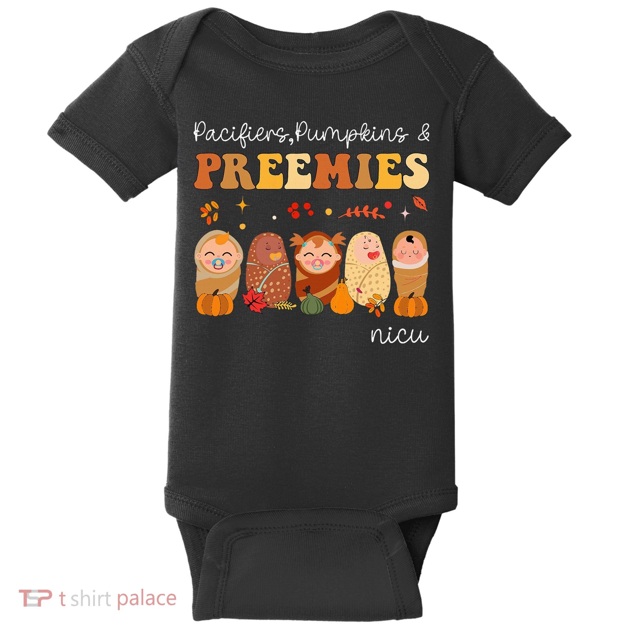 Pacifiers Pumpkins & Preemies Neonatal Nicu Nurse Halloween Baby Bodysuit