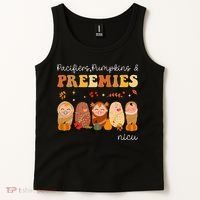 Pacifiers Pumpkins & Preemies Neonatal Nicu Nurse Halloween Tank Top thumb 2