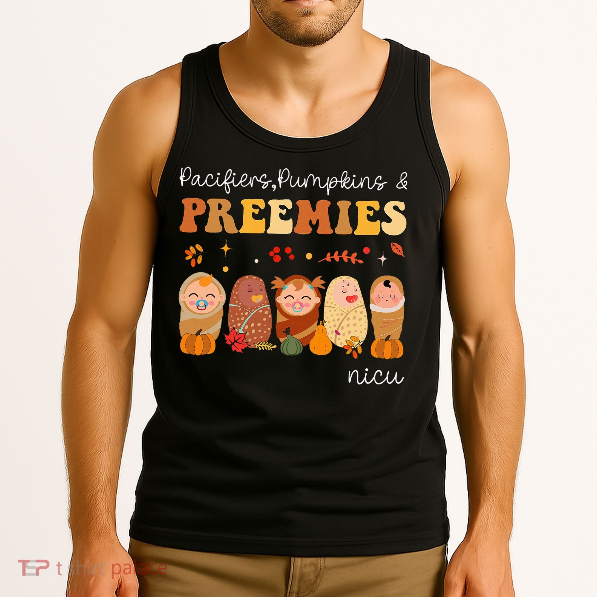 Pacifiers Pumpkins & Preemies Neonatal Nicu Nurse Halloween Tank Top