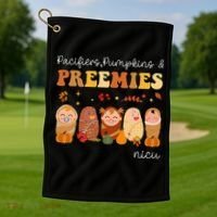 Pacifiers Pumpkins & Preemies Neonatal Nicu Nurse Halloween Golf Towel thumb 1