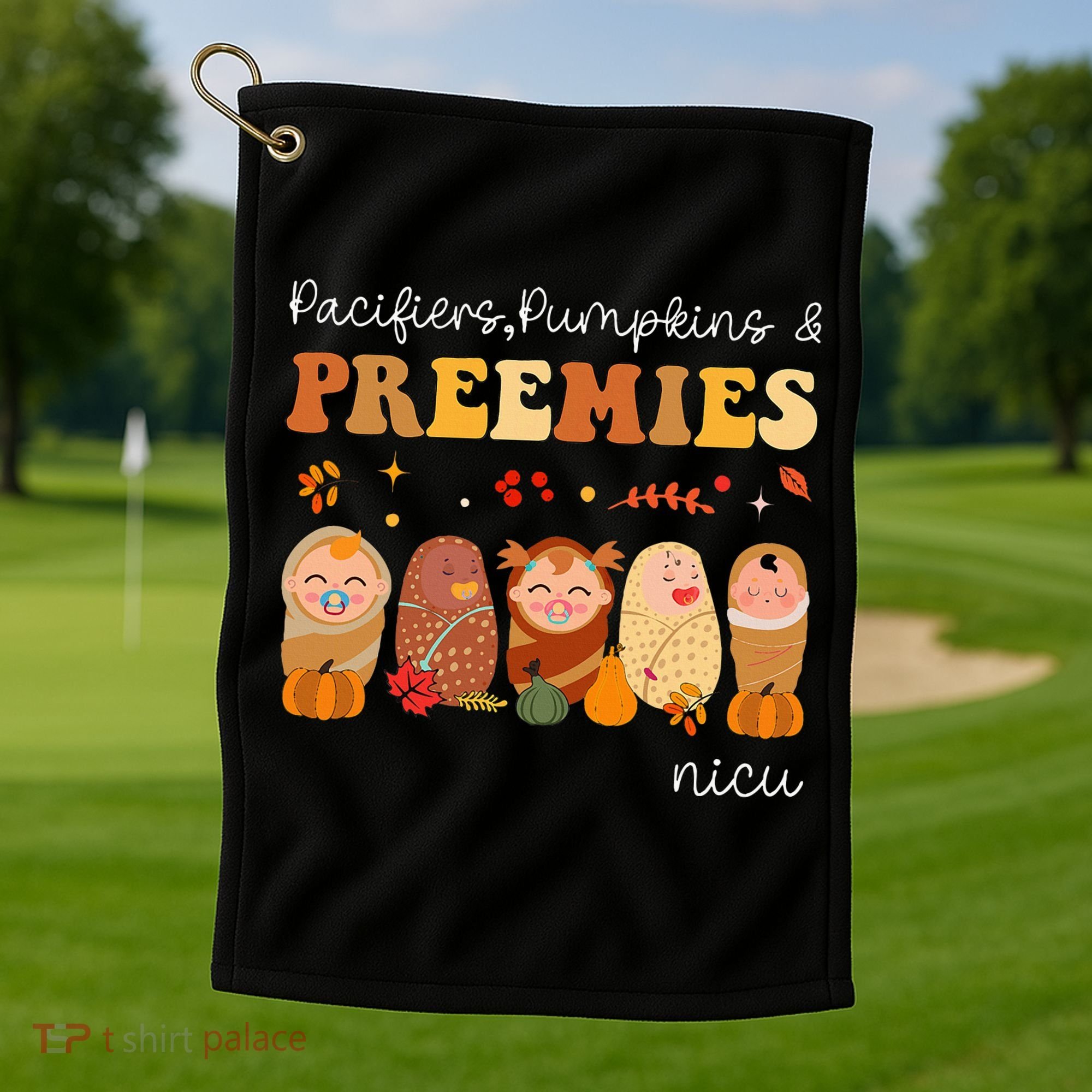 Pacifiers Pumpkins & Preemies Neonatal Nicu Nurse Halloween Golf Towel