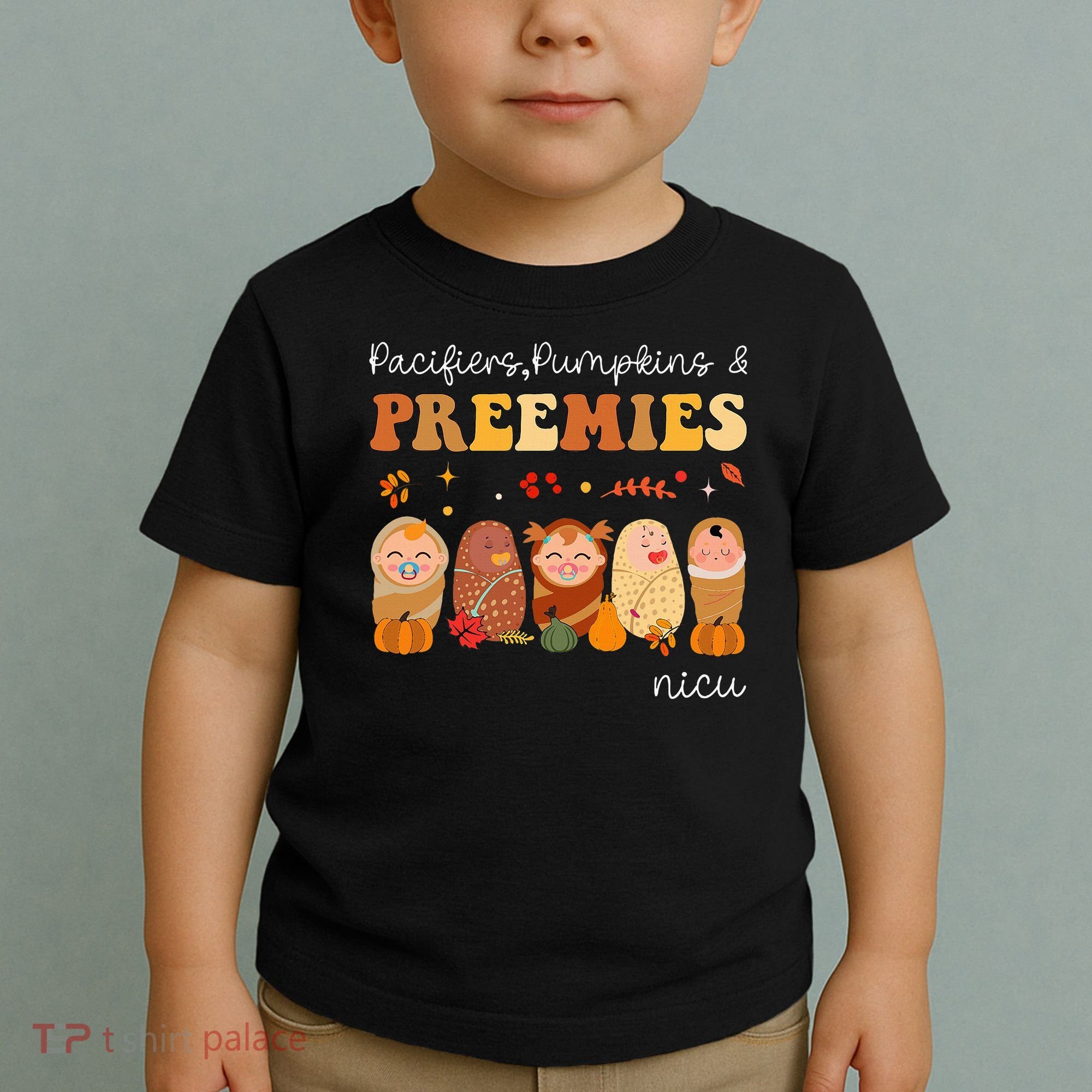 Pacifiers Pumpkins & Preemies Neonatal Nicu Nurse Halloween Toddler T-Shirt