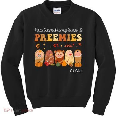 Pacifiers Pumpkins & Preemies Neonatal Nicu Nurse Halloween Kids Sweatshirt