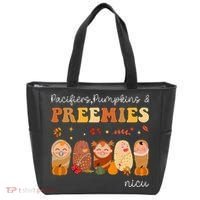 Pacifiers Pumpkins & Preemies Neonatal Nicu Nurse Halloween Tote Bag thumb 0