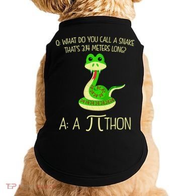 Python Pithon Pi Symbol Funny Math Teacher Doggie Tank