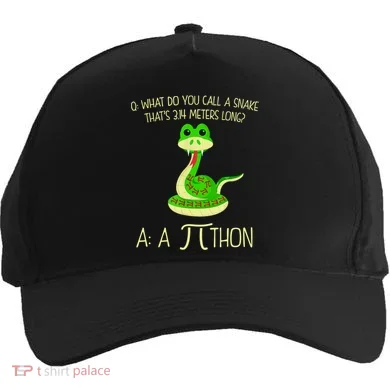 Python Pithon Pi Symbol Funny Math Teacher Five-Panel Snapback Cap