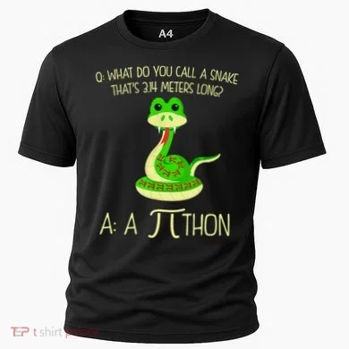 Python Pithon Pi Symbol Funny Math Teacher Cooling Performance Crew T-Shirt