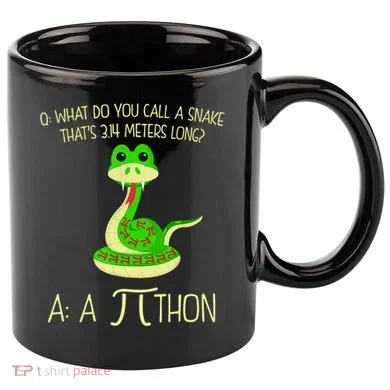 Python Pithon Pi Symbol Funny Math Teacher 11oz C Handle Ceramic Mug