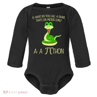 Python Pithon Pi Symbol Funny Math Teacher Baby Long Sleeve Bodysuit