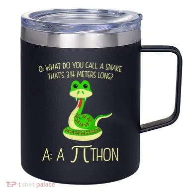 Python Pithon Pi Symbol Funny Math Teacher 12oz Stainless Steel Coffee Mug