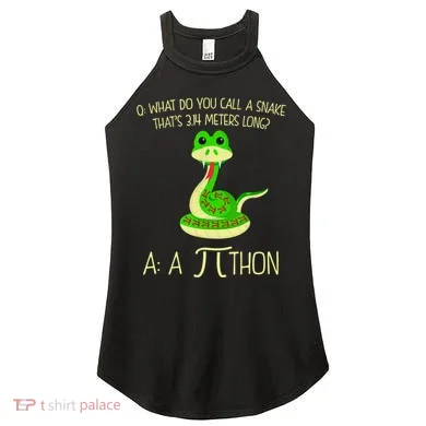 Python Pithon Pi Symbol Funny Math Teacher Women's Perfect Tri Rocker Tank