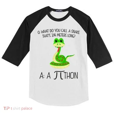 Python Pithon Pi Symbol Funny Math Teacher Kids Colorblock Raglan Jersey