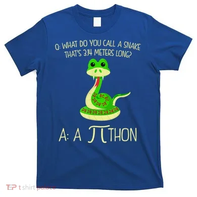 Python Pithon Pi Symbol Funny Math Teacher T-Shirt