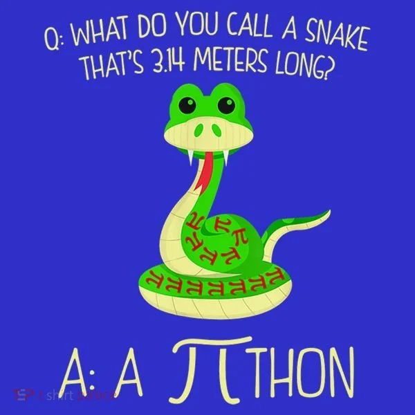 Python Pithon Pi Symbol Funny Math Teacher T-Shirt