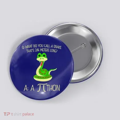 Python Pithon Pi Symbol Funny Math Teacher Button