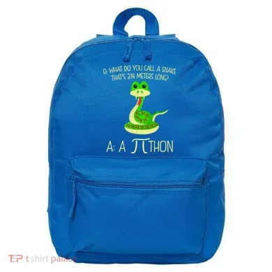 Python Pithon Pi Symbol Funny Math Teacher 16 in Basic Backpack