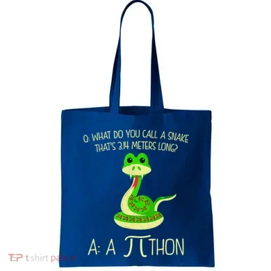 Python Pithon Pi Symbol Funny Math Teacher Tote Bag