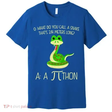 Python Pithon Pi Symbol Funny Math Teacher Premium T-Shirt