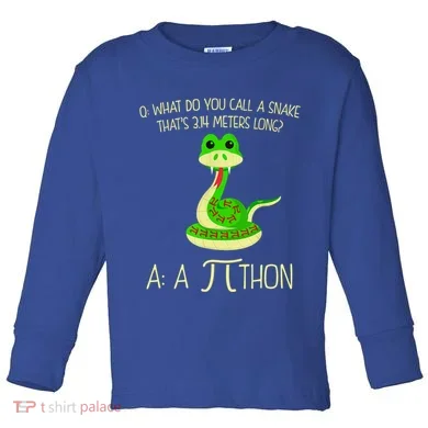 Python Pithon Pi Symbol Funny Math Teacher Toddler Long Sleeve