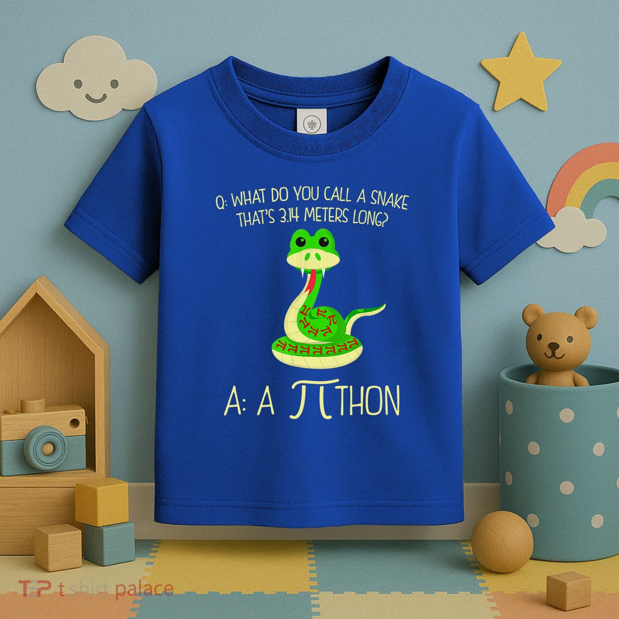 Python Pithon Pi Symbol Funny Math Teacher Toddler T-Shirt