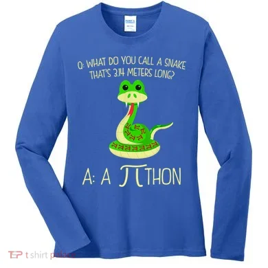 Python Pithon Pi Symbol Funny Math Teacher Women's Long Sleeve Shirt