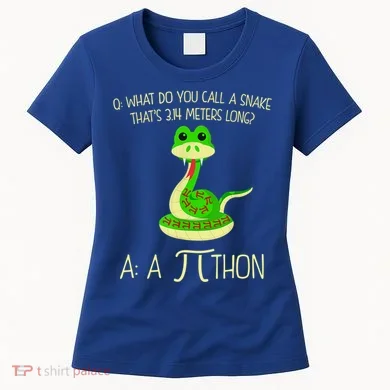 Python Pithon Pi Symbol Funny Math Teacher Women's T-Shirt