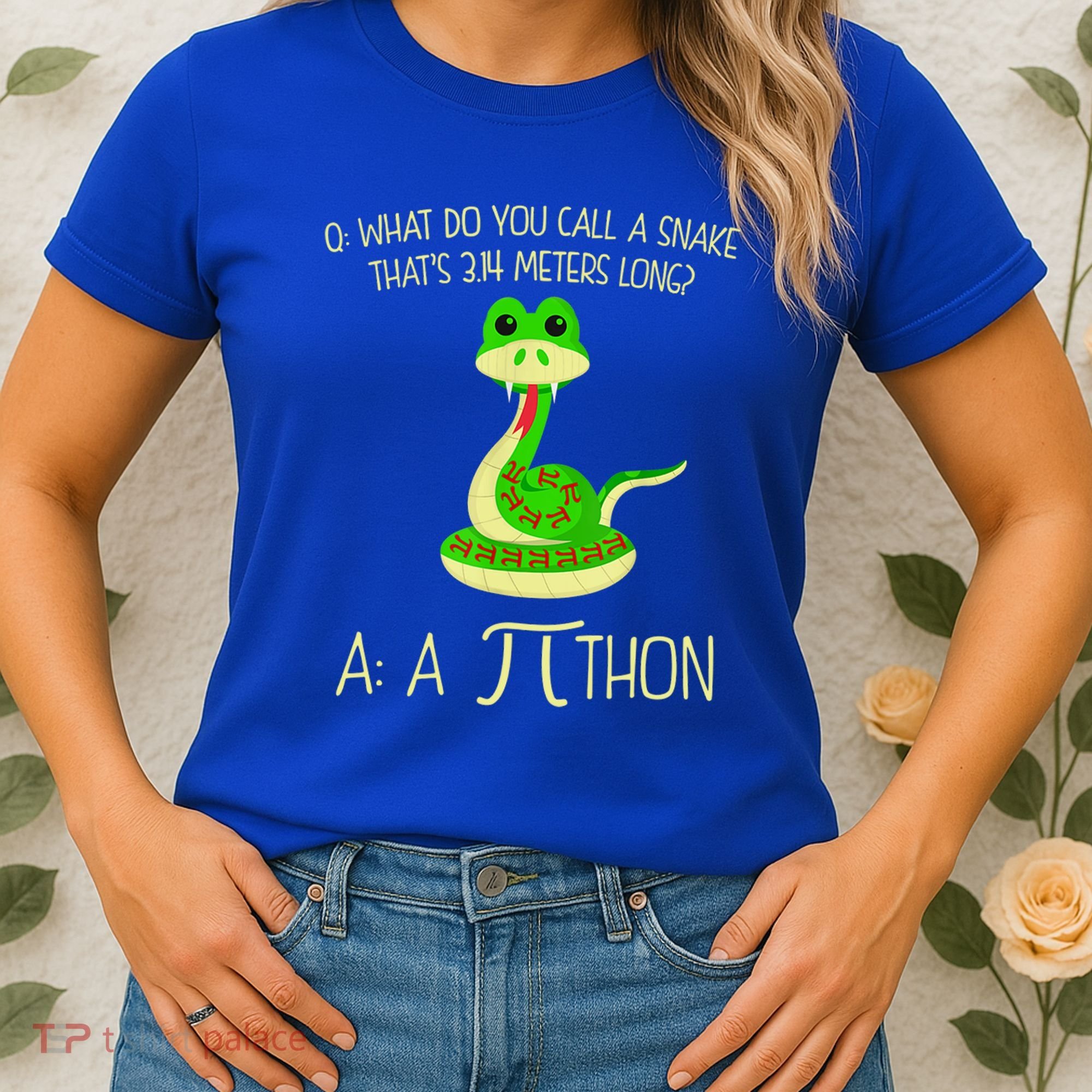 Python Pithon Pi Symbol Funny Math Teacher Women's T-Shirt