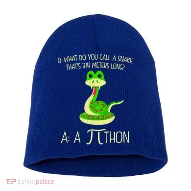 Python Pithon Pi Symbol Funny Math Teacher Short Acrylic Beanie