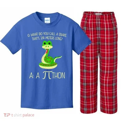 Python Pithon Pi Symbol Funny Math Teacher Kids Plaid Pajama Set