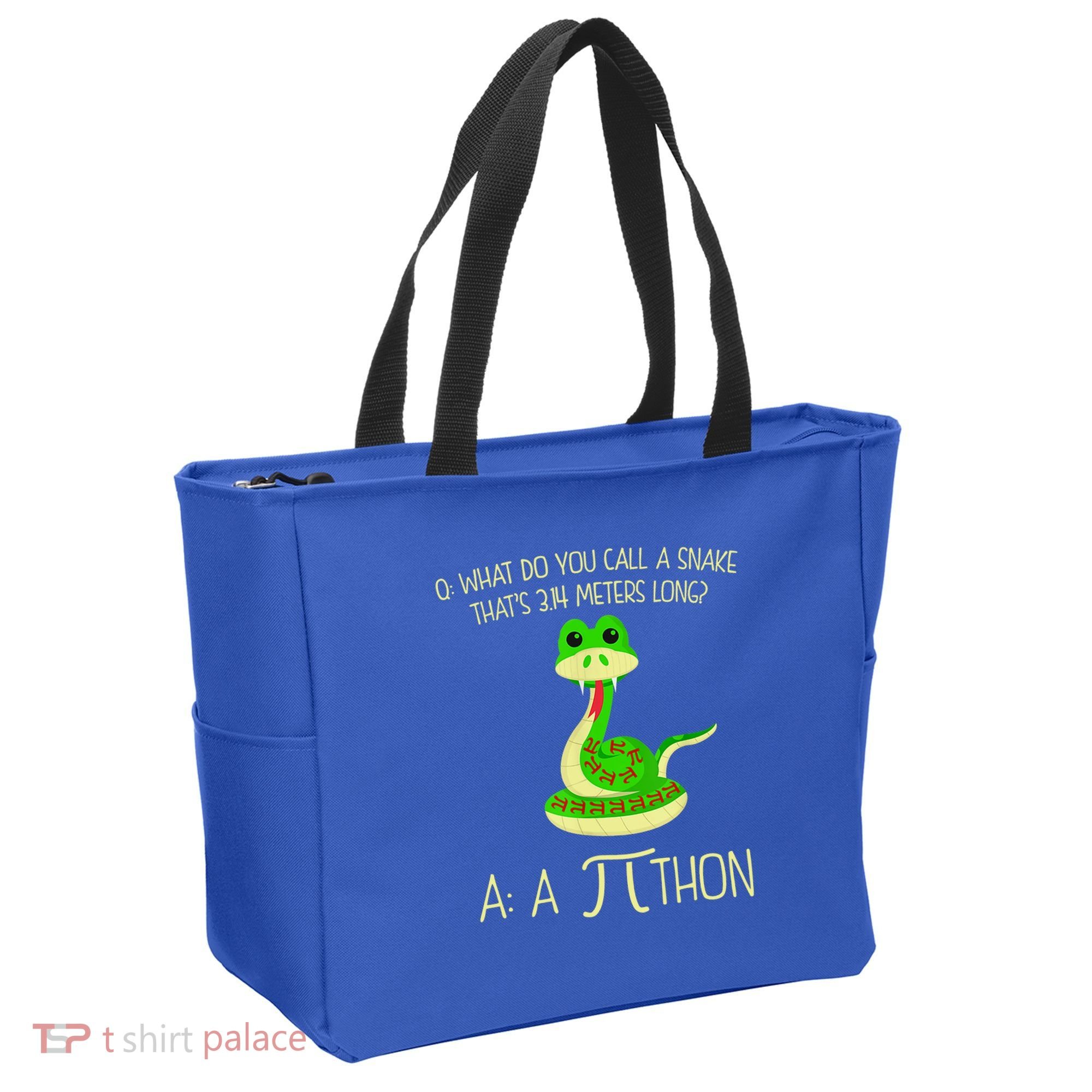 Python Pithon Pi Symbol Funny Math Teacher Tote Bag