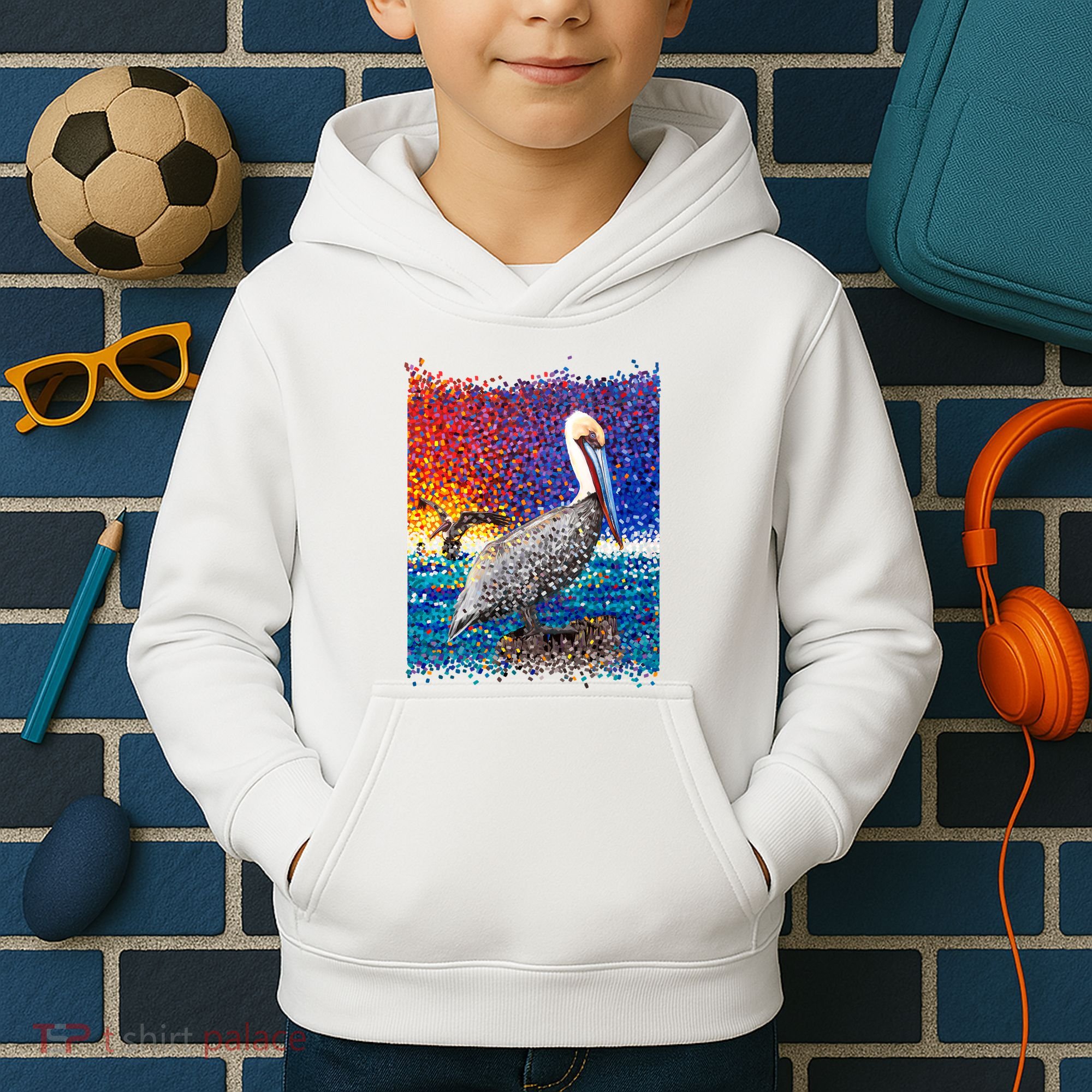 Pelican Pixelated Kids Hoodie