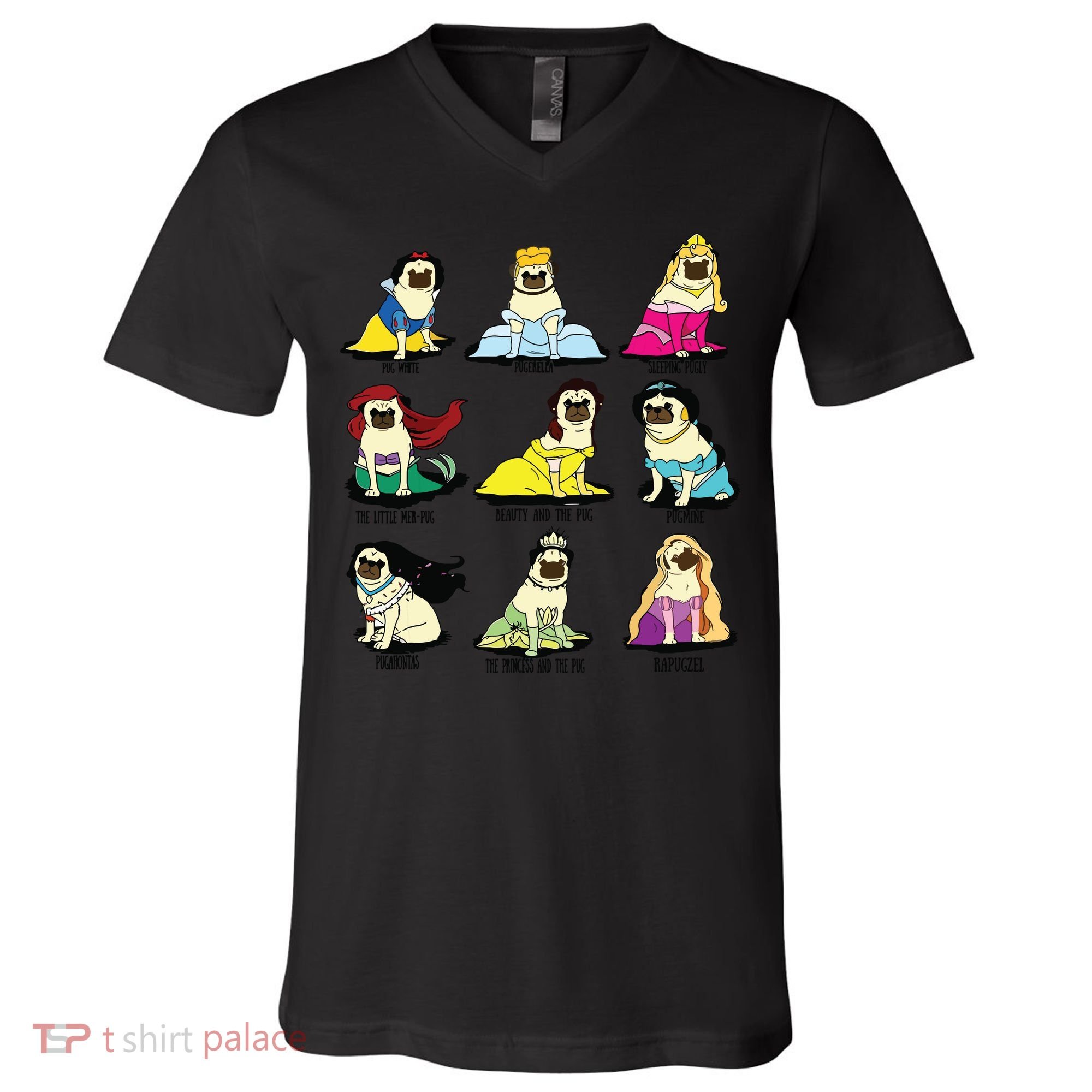 Princess Pug V-Neck T-Shirt