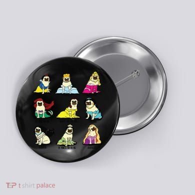 Princess Pug Button