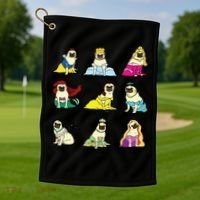 Princess Pug Golf Towel thumb 1