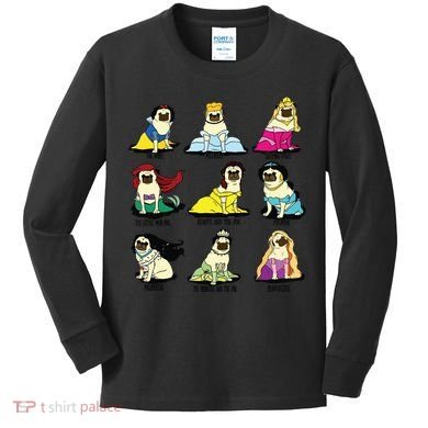 Princess Pug Kids Long Sleeve Shirt